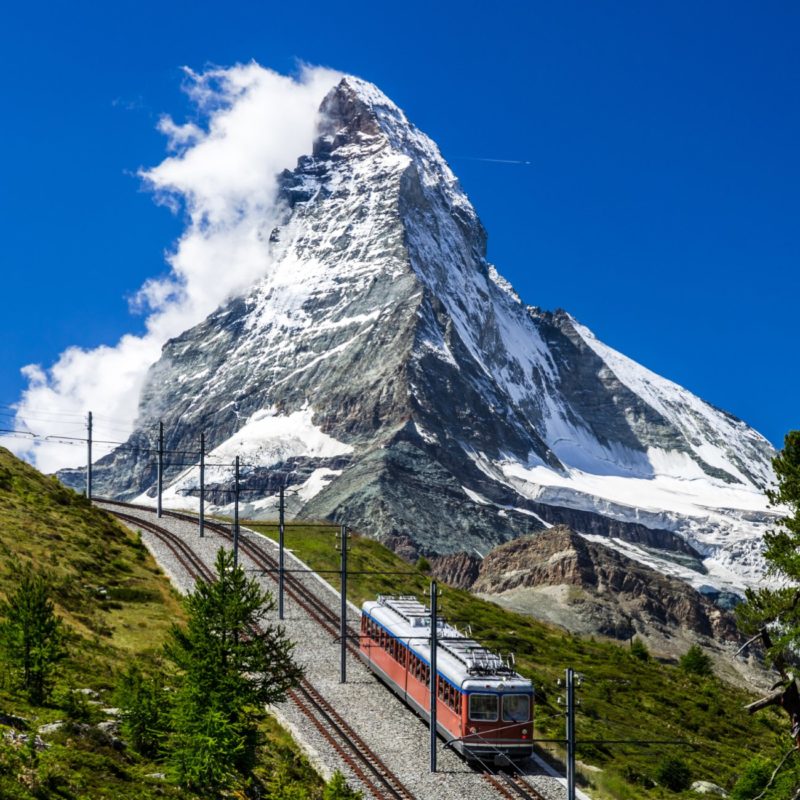 Agboton Associates - cervin1300 | The Gornergratbahn is a 9 km long gauge mountain rack railway, with Abt rack system. It leads from Zermatt (1604 m), up to the Gornergrat (3089 m).